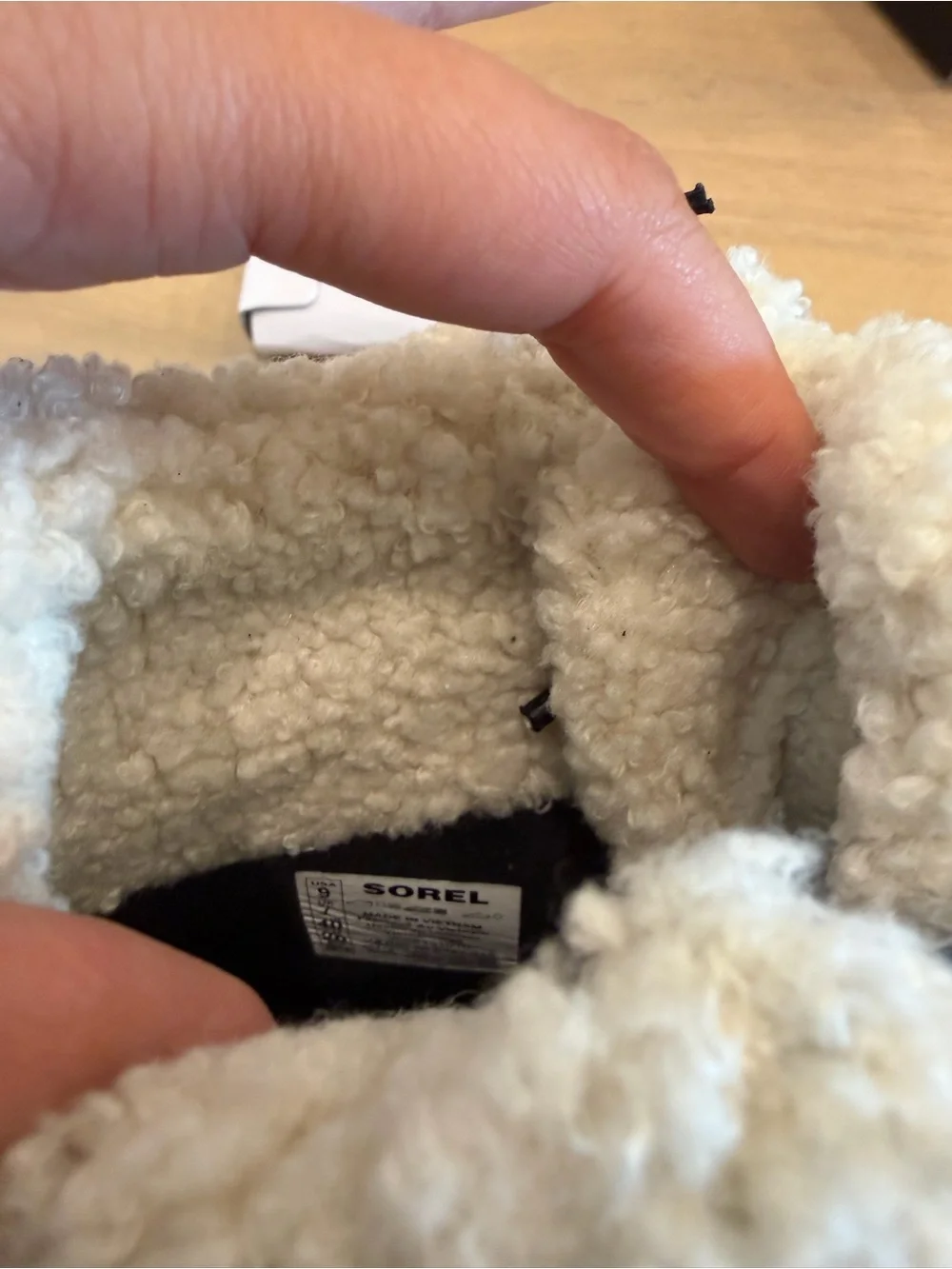 Sorel Black and White Sherpa-Trim Insulated Waterproof Boots